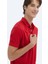Kırmızı Düz Polo Yaka %100 Pamuk T-Shirt 4