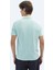 Su Yeşili Düz Polo Yaka Pamuk Karışımlı T-Shirt 4