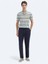 Lacivert Dokuma Carrot Fit Casual Pamuk Karışımlı Pantolon 1