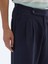 Lacivert Dokuma Carrot Fit Casual Pamuk Karışımlı Pantolon 4