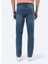 Koyu Petrol Slim Fit Denim Pamuk Karışımlı Pantolon 4