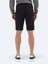 Siyah Düz Örme Jogging Fit Spor Bermuda 5