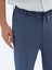 Lacivert Düz Dokuma Jogging Fit Casual Pamuk Karışımlı Pantolon 4