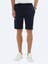 Lacivert Düz Örme Jogging Fit Spor Bermuda 2