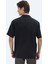 Siyah Düz Oversize Fit Dokuma Casual Gömlek 5