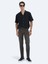 Siyah Düz Oversize Fit Dokuma Casual Gömlek 2