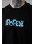 Unisex Oversize Popeye T-Shirt Siyah 5