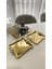 2'Li Kahve & Çay & Sunum Tepsisi Çelik Gold Tepsi Papatya Model 2