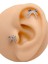 Cerrahi Çelik Piercing Iki Şeritli Fiyonk Figürlü Kıkırdak Helix Tragus Piercing (1ADET) 1