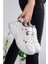 Kadın Yüksek Taban Sneaker Bağcıklı Spor Ayakkabı - Beyaz 2