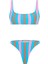 Renkli Çizgili Büstiyer Bikini Takım 1