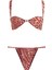 Desenli Aksesuarlı Straplez Bikini Takım 1