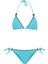 Süet Dokulu Bebe Mavi Üçgen Bikini Takım 1