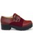 Kadın Klasik Topuk Kalın Taban Günlük Ayakkabı Bordo 1