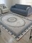Parma Mavi Halı Gri Krem Halı Göbekli Desen Yumuşak Antialerjik Mikrofiber Polyester Salon Halısı Tozuyok Halı 5
