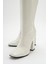 DOLVEN Beyaz Rugan Fermuarlı Kadın Çizme 7