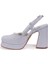 DZA07-337560 Gümüş Simli Platform Topuklu Kadın Ayakkabı 3