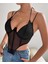 Intive V Yaka Balenli Korseli Meme Dikleştirici Ince Askılı Tasarım Büstiyer 4