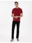 Erkek Nar Çiçeği Slim Fit Kıvrılmaz Polo Yaka Basic Tişört 50302561-VR239 4