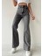 Kadın Soluk Efekt Vintage Yüksek Bel Wide Leg Jeans Kadın Bol Paça Kot Pantolon 1