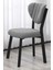 Elma Modeli Masa Sandalye Takımı, 4 Sandalye 1 Sabit Ceviz Masa 110 x 70 cm , Keten Kumaş 4