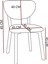 Elma Modeli Masa Sandalye Takımı, 4 Sandalye 1 Sabit Ceviz Masa 110 x 70 cm , Keten Kumaş 6