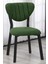 Elma Modeli Masa Sandalye Takımı, 4 Sandalye 1 Sabit Ceviz Masa 110 x 70 cm , Keten Kumaş 3