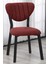 Elma Modeli Masa Sandalye Takımı, 4 Sandalye 1 Sabit Ceviz Masa 110 x 70 cm , Keten Kumaş 3