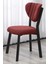 Elma Modeli Masa Sandalye Takımı, 4 Sandalye 1 Sabit Ceviz Masa 110 x 70 cm , Keten Kumaş 4