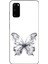 Samsung Galaxy S20 Uyumlu Şeffaf Kılıf Dumanlı Kelebek Tasarımlı 1