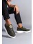 SWO161 Hippo Bağcıksız Cilt Erkek Günlük Sneaker Ayakkabı Bt Haki 2
