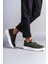 SWO161 Hippo Bağcıksız Cilt Erkek Günlük Sneaker Ayakkabı Bt Haki 3