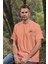 T-Shirt,Tazmanya Canavarı Tasarım Baskılı,Oversize, Pamuk,Somon T-Shirt No:544 3