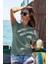 T-Shirt,Beep Beep Tasarım Baskılı,Regular, Pamuk,Yeşil T-Shirt No:550 2