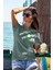 T-Shirt,On-Off Tasarım Baskılı,Regular, Pamuk,Yeşil T-Shirt No:557 2
