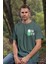 T-Shirt,On-Off Tasarım Baskılı,Regular, Pamuk,Yeşil T-Shirt No:557 3