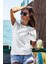 T-Shirt,Tazmanya Canavarı Tasarım Baskılı,Regular, Pamuk,Beyaz T-Shirt No:546 2