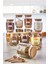 Etiketli 6'lı Bambu Kapaklı Kaşıklı Lüks Baharatlık Takımı 300 ml 1
