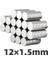 10 Adet Neodyum Mıknatıs 12X1.5 mm Dekoratif Magnet Güçlü Çekim 2