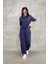 Osy Modal Yumuşak Dokulu Kumaş Oversize Bisiklet Yaka T-Shirt Jogger Eşofman Altı Eşofman Takımı - Lacivert 1