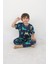 Isob Yeşil Dinozor Desenli %100 Pamuk Erkek Çocuk Kısa Kollu Pijama Takımı 3-8 Yaş 41312-Y 3