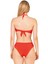 Kadın U Aksesuarlı Nar Çiçeği Dokulu Straplez Bikini Takımı 2