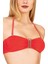 Kadın U Aksesuarlı Nar Çiçeği Dokulu Straplez Bikini Takımı 4