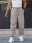 Erkek Yazlık Kumaş Baggy Ayarlanabilir Paça Beli Lastikli Paraşüt Pantolon 1