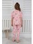 Kedi Baskılı Pembe Pamuk Kısa Kollu Kız Çocuk Pijama Takımı (3,4,5,6,7,8 Yaş) 3