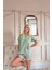 Mint Fabulous Desenli Kısa Kollu Şortlu Örme Kadın Pijama Takımı 4