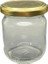 210 ml Şeffaf Cam Konserve Kavanozu Gold Kapaklı, 24 Adet 1