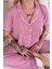 Pudra Sofistic Önden Düğmeli Kısa Kol Kadın Pijama Takımı 5