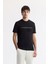 Erkek Siyah Bisiklet Yaka Baskılı Bi-Stretch İnterlok Regular Fit T-Shirt A51Y1002 1