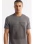 Erkek Antrasit Bisiklet Yaka Enjeksiyon Baskılı İnterlok T-Shirt A51Y1072 2